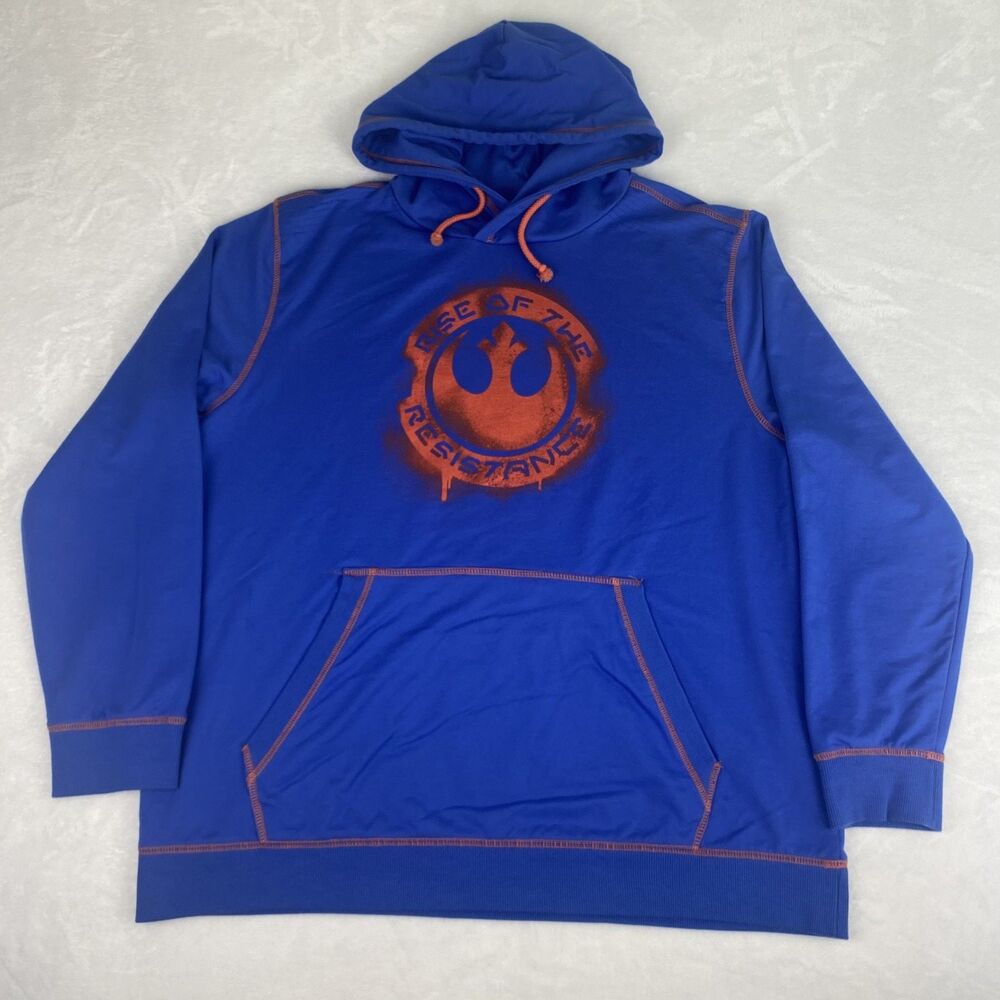 Star Wars Rise of the Resistance Graphic Sweater Adult XL Blue Hoodie Sweatshirt